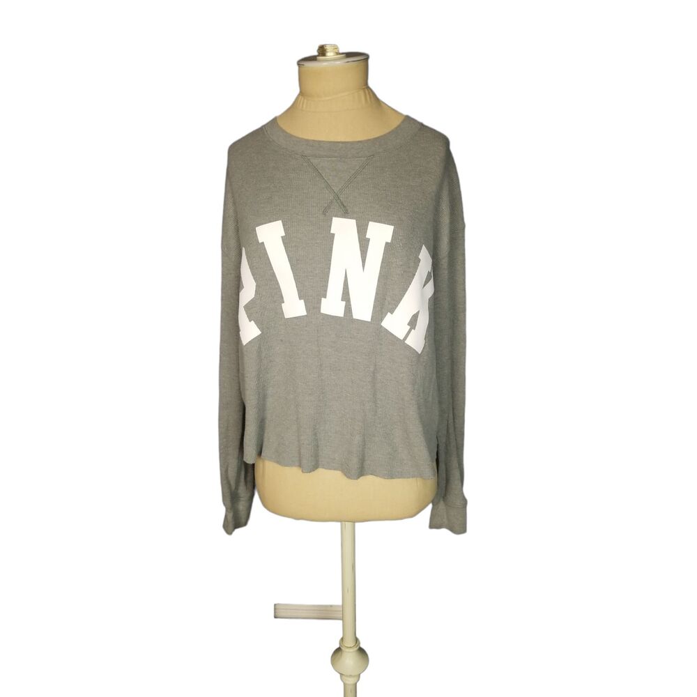 Victoria's Secret Pink Gray Thermal Long Sleeves Size XS
